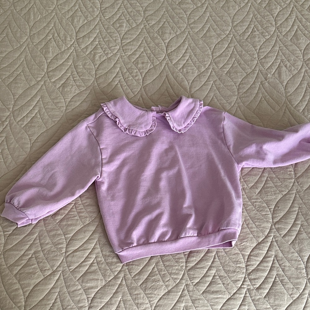 Cat & Jack Lilac Ruffle Collar Sweater